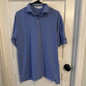 Holderness & Bourne- The Herron Polo Shirt-‎ Blue Stripe- Size- XLARGE- Logo